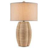 Satin Black Abaca Rope Karnak Table Lamp Barry Goralnick Table Lamps LOOMLAN By Currey & Co