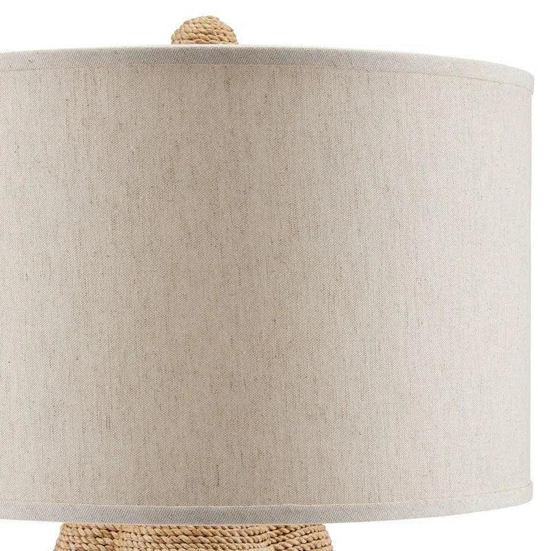 Satin Black Abaca Rope Karnak Table Lamp Barry Goralnick Table Lamps LOOMLAN By Currey & Co