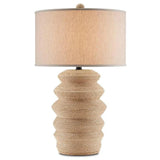 Satin Black Abaca Rope Kavala Table Lamp Barry Goralnick Table Lamps LOOMLAN By Currey & Co