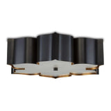 Satin Black Gold Grand Lotus Black Flush Mount Flush Mounts LOOMLAN By Currey & Co