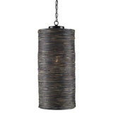 Satin Black Graywash Nagano Pendant Pendants LOOMLAN By Currey & Co