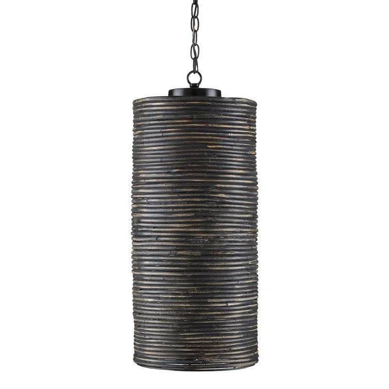 Satin Black Graywash Nagano Pendant Pendants LOOMLAN By Currey & Co