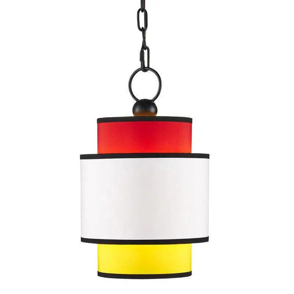 Satin Black Multi-Color Mathias Pendant Pendants LOOMLAN By Currey & Co