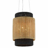 Satin Black Natural Black Smoke wood Viewforth Chandelier Chandeliers LOOMLAN By Currey & Co