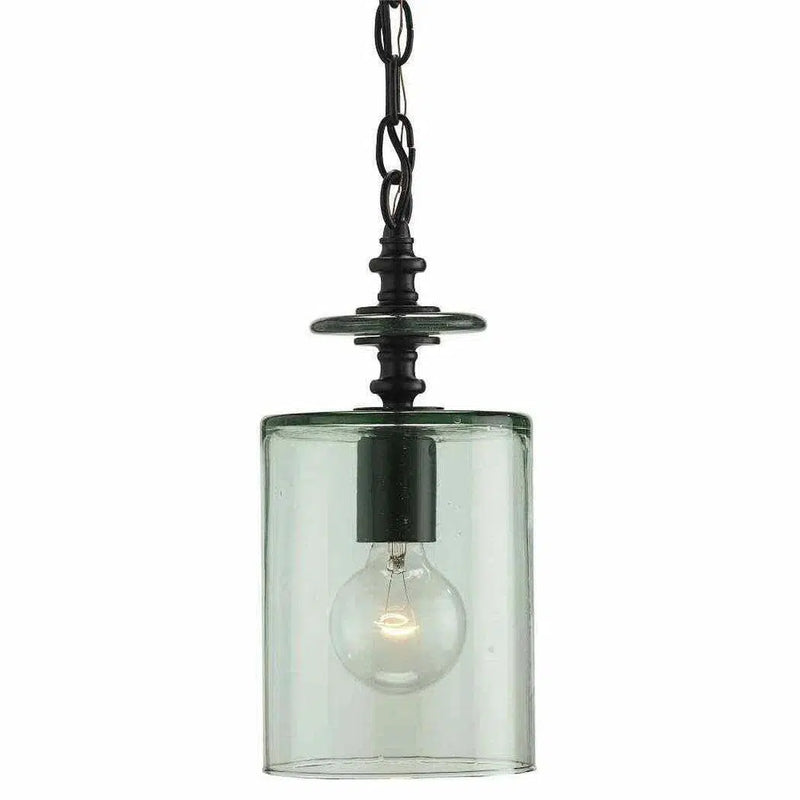 Satin Black Panorama Small Pendant Pendants LOOMLAN By Currey & Co