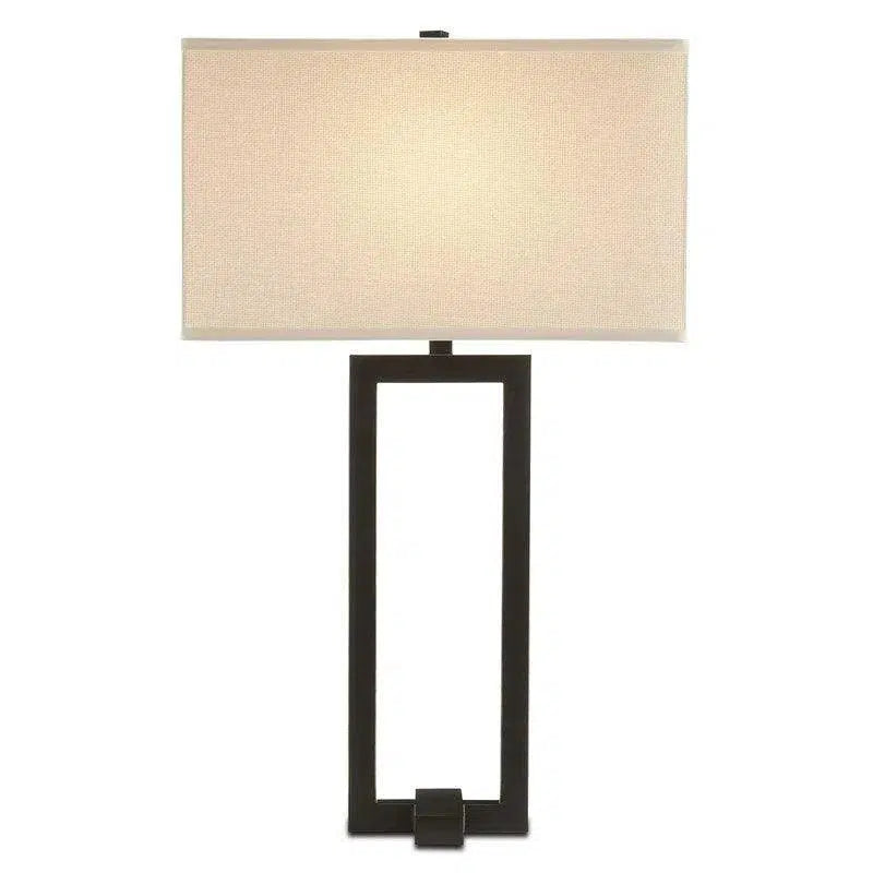 Satin Black with Rubbed Edges Pallium Table Lamp Aviva Stan Table Lamps LOOMLAN By Currey & Co