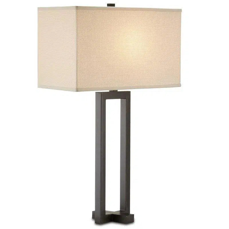 Satin Black with Rubbed Edges Pallium Table Lamp Aviva Stan Table Lamps LOOMLAN By Currey & Co