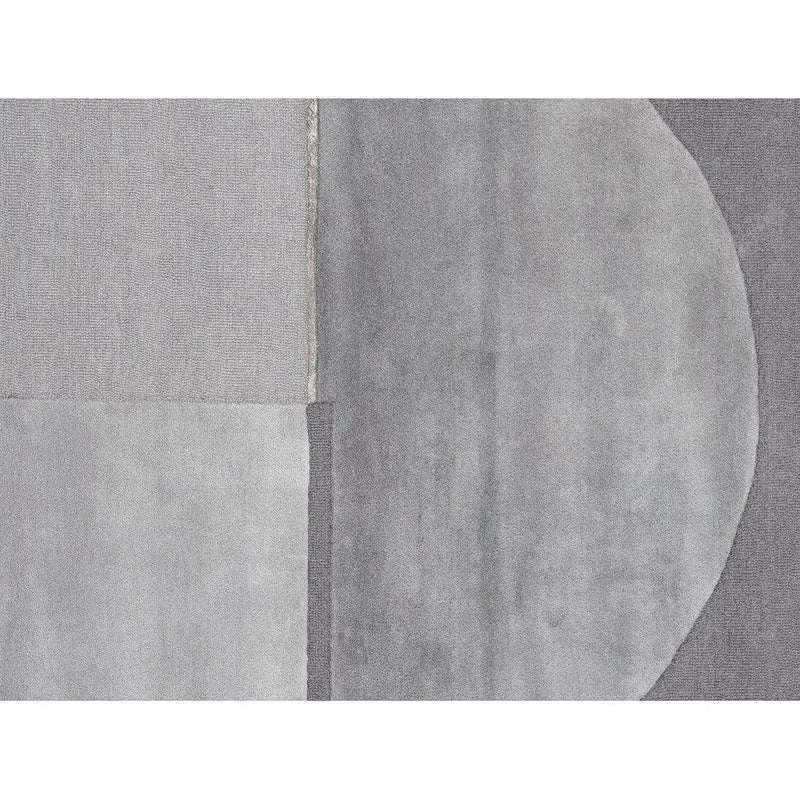 Satomy Anthracite Grey Geometric Handmade Wool Rug Area Rugs LOOMLAN By Linie Design