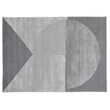 Satomy Anthracite Grey Geometric Handmade Wool Rug Area Rugs LOOMLAN By Linie Design