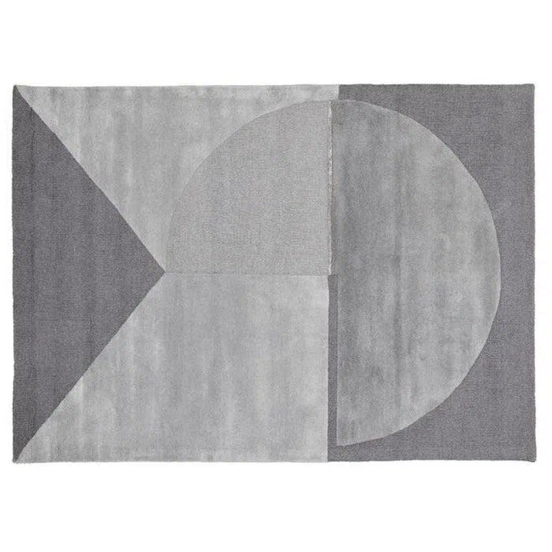 Satomy Anthracite Grey Geometric Handmade Wool Rug Area Rugs LOOMLAN By Linie Design