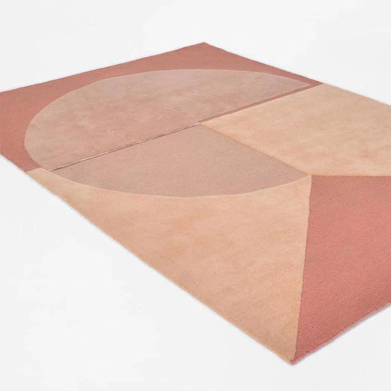 Satomy Rose Geometric Multicolor Handmade Wool Rug Area Rugs LOOMLAN By Linie Design