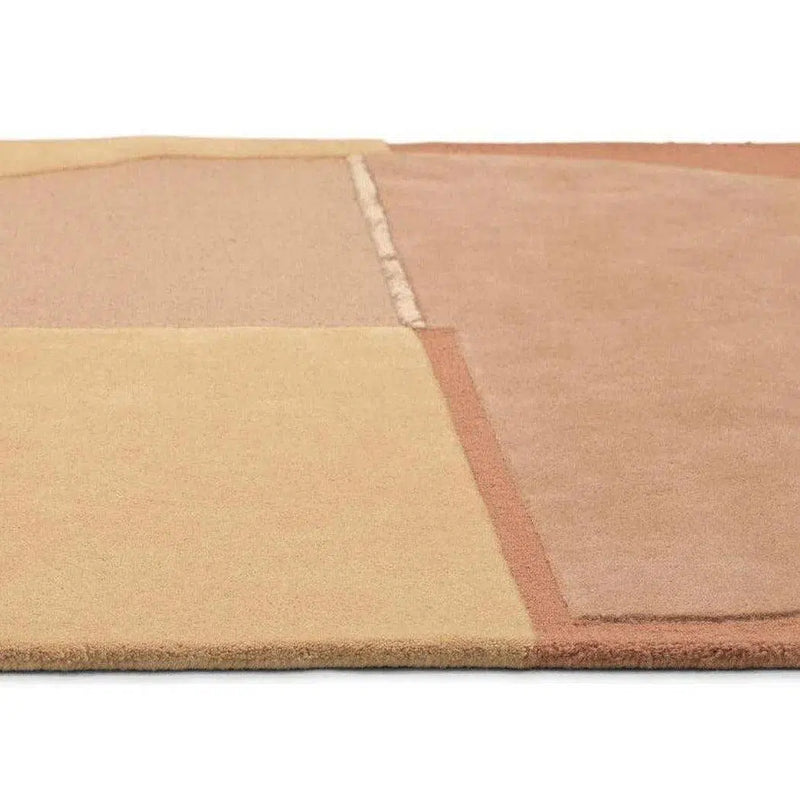 Satomy Rose Geometric Multicolor Handmade Wool Rug Area Rugs LOOMLAN By Linie Design