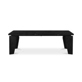 Satona Marble and Acacia Wood Black Rectangular Coffee Table Coffee Tables LOOMLAN By Moe's Home