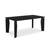 Satona Marble and Acacia Wood Black Rectangular Dining Table Dining Tables LOOMLAN By Moe's Home