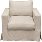 Savannah Slip-Cover Chair in Sand Natural Linen Sofas & Loveseats LOOMLAN By Diamond Sofa