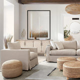 Savannah Slip-Cover Chair in Sand Natural Linen Sofas & Loveseats LOOMLAN By Diamond Sofa