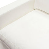 Savannah Slip-Cover Chair in White Natural Linen Sofas & Loveseats LOOMLAN By Diamond Sofa