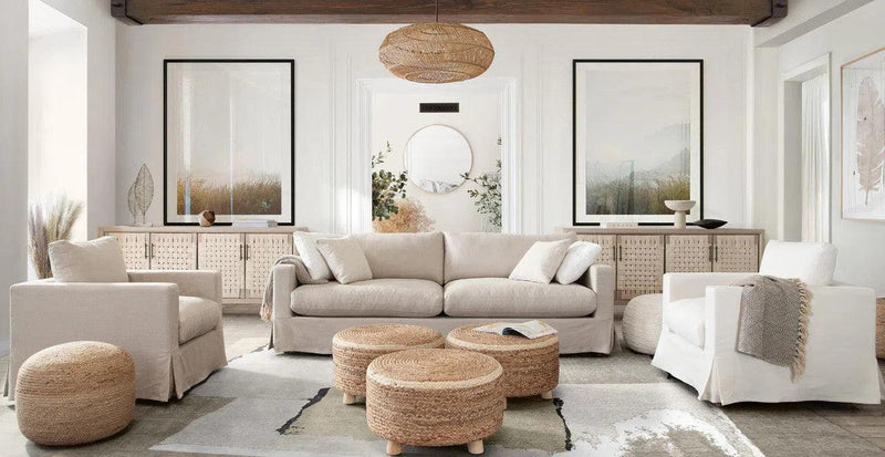 Savannah Slip-Cover Sofa in Sand Natural Linen Sofas & Loveseats LOOMLAN By Diamond Sofa