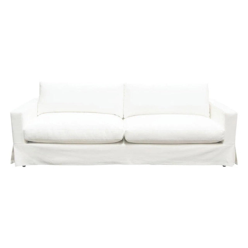 Savannah Slip-Cover Sofa in White Natural Linen Sofas & Loveseats LOOMLAN By Diamond Sofa