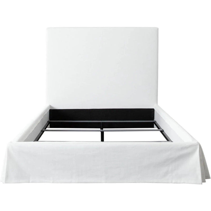 Savannah White Linen Upholstered Bed Frame Beds LOOMLAN By Diamond Sofa