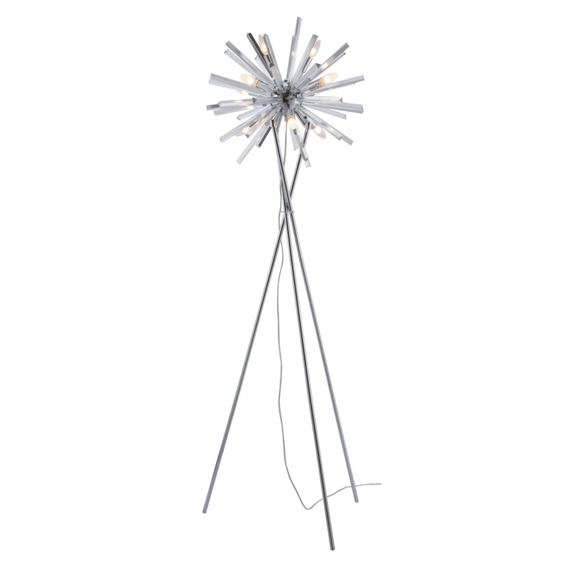 Savoy Floor Lamp Chrome Floor Lamps LOOMLAN By Zuo Modern