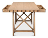 Sawhorse Desk Natural Polished Old Pine Home Office Desks LOOMLAN By Sarreid