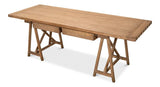 Sawhorse Desk Natural Polished Old Pine Home Office Desks LOOMLAN By Sarreid