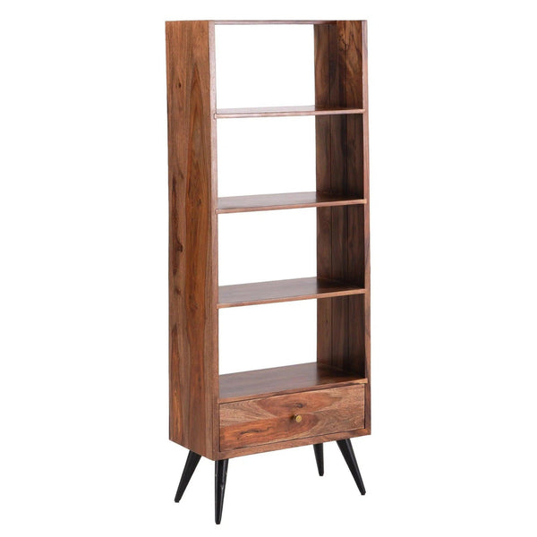 Saxby Wood Brown 1 Drawer Bookcase Bookcases LOOMLAN By LOOMLAN