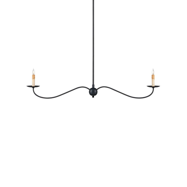 Saxon Black Linear Chandelier Chandeliers LOOMLAN By Currey & Co