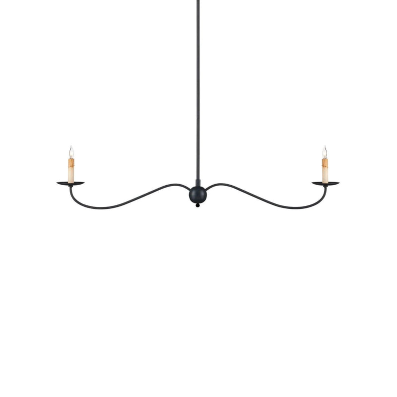 Saxon Black Linear Chandelier Chandeliers LOOMLAN By Currey & Co