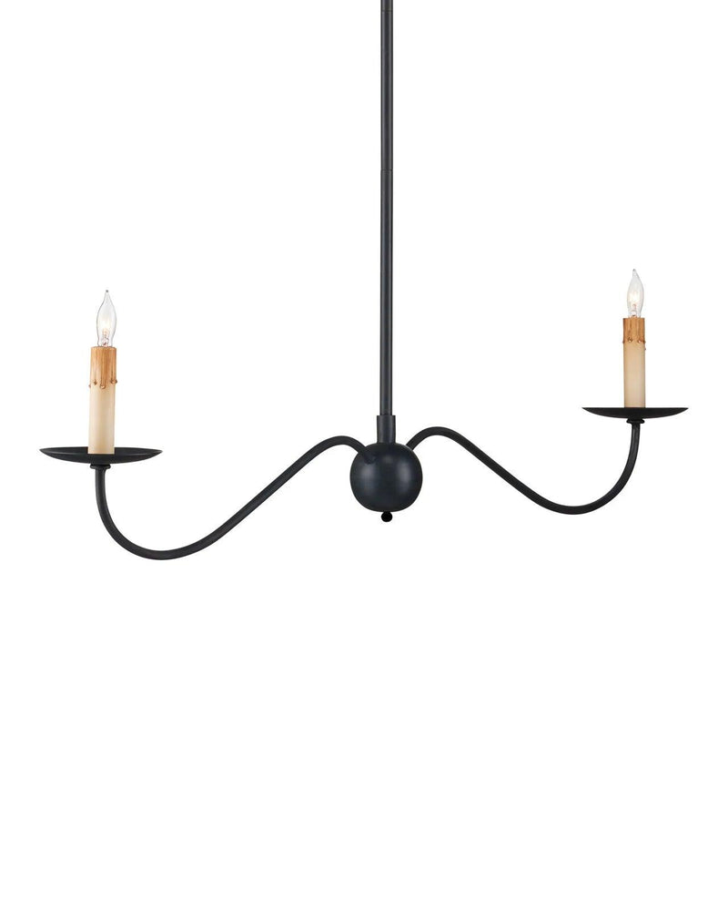 Saxon Black Linear Chandelier Chandeliers LOOMLAN By Currey & Co