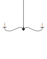 Saxon Black Linear Chandelier Chandeliers LOOMLAN By Currey & Co