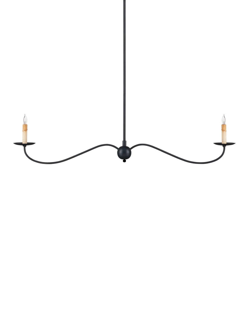 Saxon Black Linear Chandelier Chandeliers LOOMLAN By Currey & Co