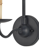 Saxon Single-Light Iron Black Wall Sconce Wall Sconces LOOMLAN By Currey & Co