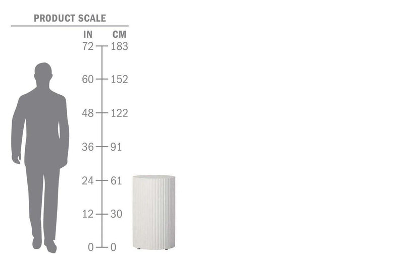 Scallop Accent Table Tall - Grey Outdoor End Table Outdoor Side Tables LOOMLAN By Seasonal Living