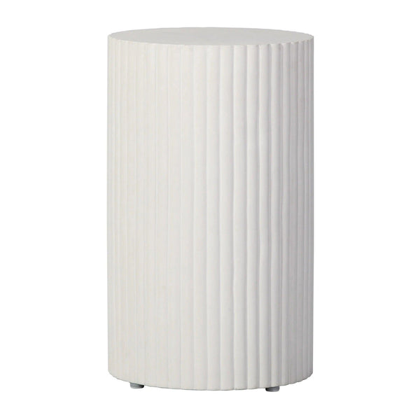 Scallop Accent Table Tall - White Outdoor End Table Outdoor Side Tables LOOMLAN By Seasonal Living