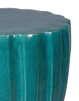 Scallop Stool - Aquamarine Outdoor Stool Outdoor Side Tables LOOMLAN By Seasonal Living