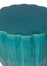 Scallop Stool - Aquamarine Outdoor Stool Outdoor Side Tables LOOMLAN By Seasonal Living