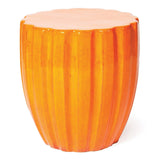 Scallop Stool - Tuscan Orange Outdoor Stool Outdoor Side Tables LOOMLAN By Seasonal Living