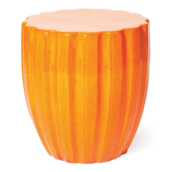 Scallop Stool - Tuscan Orange Outdoor Stool Outdoor Side Tables LOOMLAN By Seasonal Living