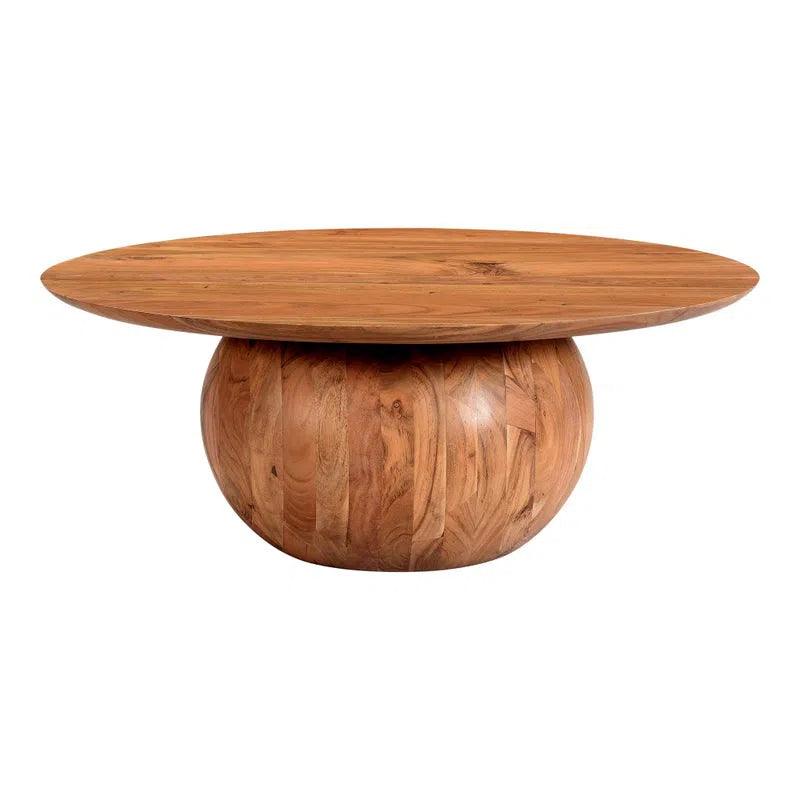 Scandinavian Natural Wood Round Coffee Table Bradbury Coffee Tables LOOMLAN By Moe's Home