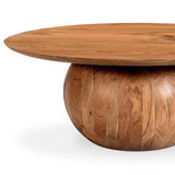 Scandinavian Natural Wood Round Coffee Table Bradbury Coffee Tables LOOMLAN By Moe's Home