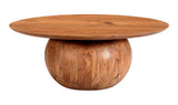 Scandinavian Natural Wood Round Coffee Table Bradbury Coffee Tables LOOMLAN By Moe's Home