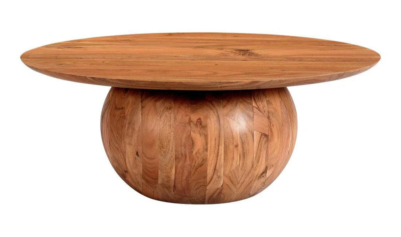 Scandinavian Natural Wood Round Coffee Table Bradbury Coffee Tables LOOMLAN By Moe's Home