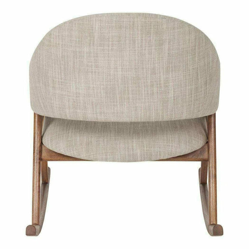 Scandinavian Round Back Grey Fabric Rocking Accent Chair Accent Chairs LOOMLAN By Moe's Home