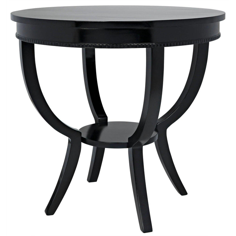 Scheffield Wood Black Round End Table Side Tables LOOMLAN By Noir