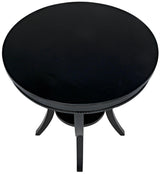 Scheffield Wood Black Round End Table Side Tables LOOMLAN By Noir