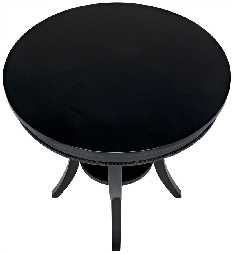 Scheffield Wood Black Round End Table Side Tables LOOMLAN By Noir