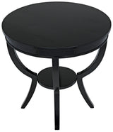 Scheffield Wood Black Round End Table Side Tables LOOMLAN By Noir