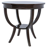 Scheffield Wood Distressed Brown Round End Table Side Tables LOOMLAN By Noir